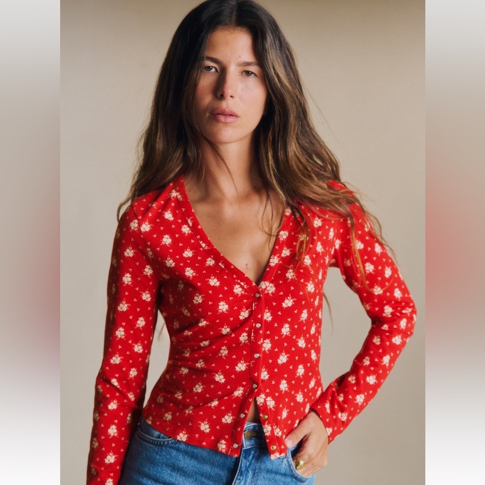 Sezane Nady Top Atina Print Size Small